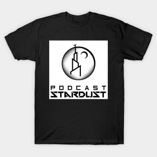 Podcast Stardust Black and White Pixel Logo T-Shirt